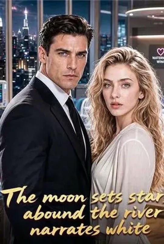 The Moon Sets Stars abound the River Narrates White poster
